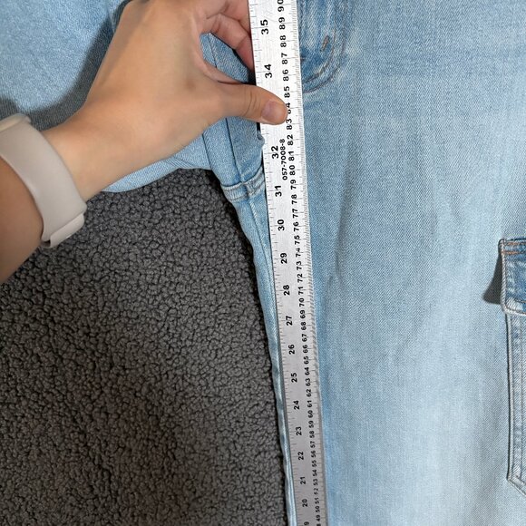 Mother The Undercover Cargo Sneak Wide Leg Jeans - Women's Size 30 - Blue - Picture 10 of 11